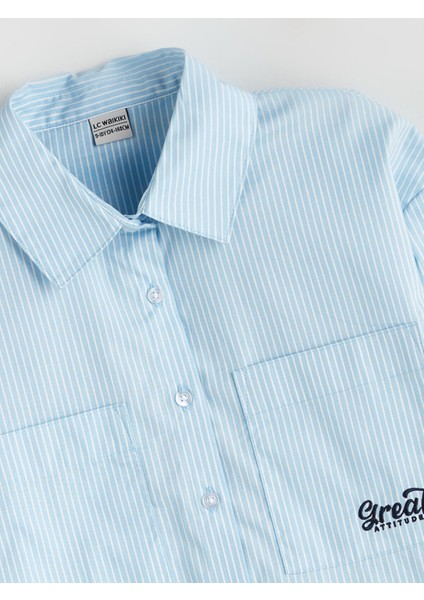 Yeni Sezon Uzun Kollu Çizgili Kız Çocuk Gömlek indirimleri