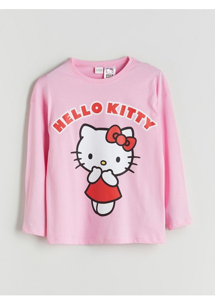 Yeni Sezon Bisiklet Yaka Hello Kitty Baskılı Kız Çocuk Pijama Takımı fiyatları