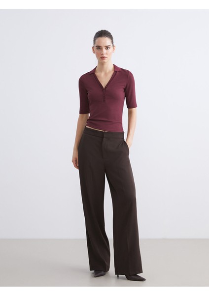 Yeni Sezon Polo Yaka Fitilli Kadın Tişört fiyatları