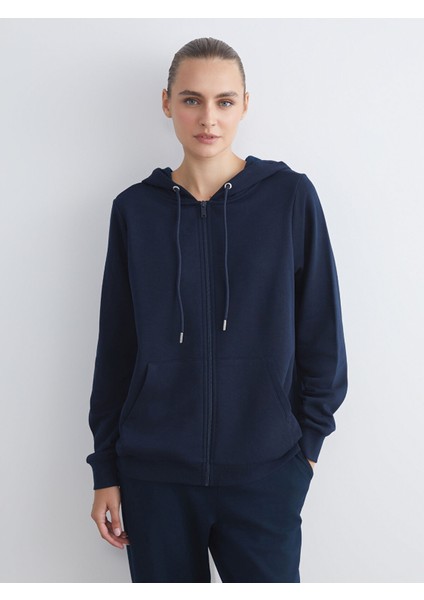 Yeni Sezon Kapüşonlu Kadın Fermuarlı Sweatshirt