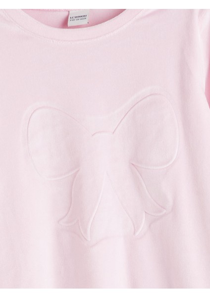 Yeni Sezon Bisiklet Yaka Kadife Kız Çocuk Pijama Takımı modelleri