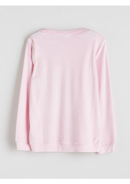 Yeni Sezon Bisiklet Yaka Kadife Kız Çocuk Pijama Takımı fırsatları