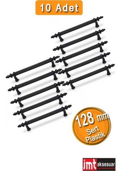 Sert Plastik 128 mm Siyak Mobilya Mutfak Dolabı Komidin Tv Ünütesi Dolap Kulpları 10 Ad