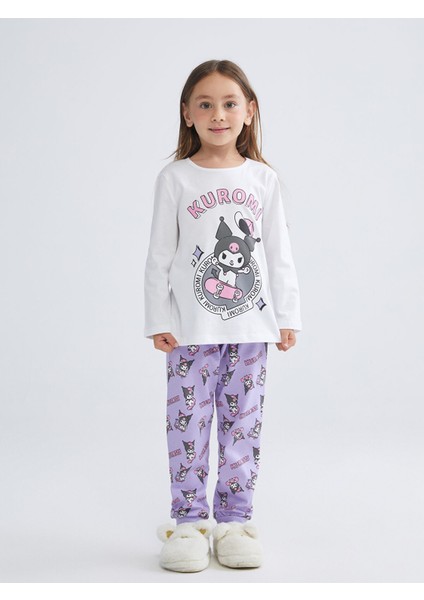 Yeni Sezon Bisiklet Yaka Kuromi Baskılı Kız Çocuk Pijama Takımı fiyatları