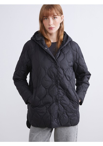 Yeni Sezon Kapüşonlu Kapitone Oversize Kadın Şişme Mont