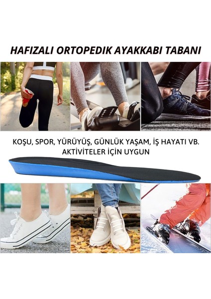 Memory Hafızalı Iç Tabanlık, Topuk Dikeni, Düz Taban Içe Basma Ark Takviyeli Ayakkabı Tabanı, 1 Çift