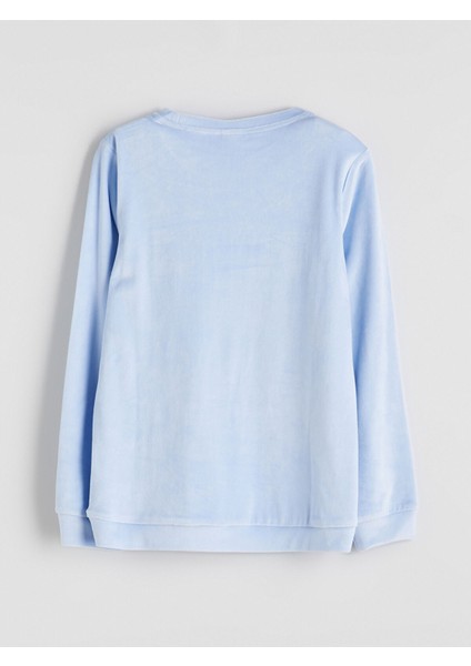 Yeni Sezon Bisiklet Yaka Kadife Kız Çocuk Pijama Takımı fırsatları