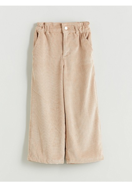 Yeni Sezon Beli Lastikli Kadife Kız Çocuk Pantolon