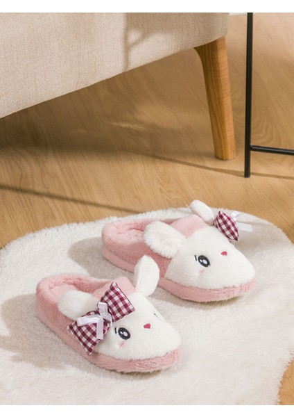 Yeni Sezon Tavşan Figürlü Pelüş Kadın Ev Terliği