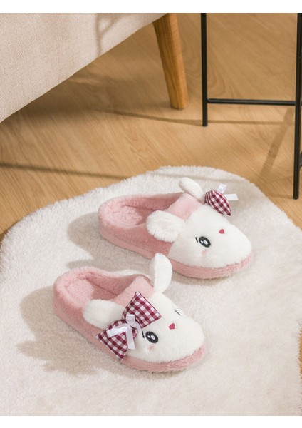 Yeni Sezon Tavşan Figürlü Pelüş Kadın Ev Terliği fiyatları