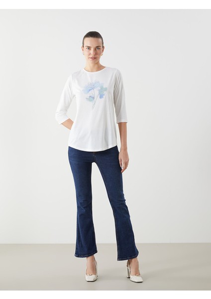 Yeni Sezon Bisiklet Yaka Baskılı Kadın Tişört fiyatları