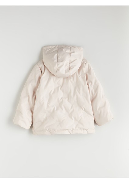 Yeni Sezon Kapüşonlu Kapitone Desenli Kız Çocuk Mont modelleri