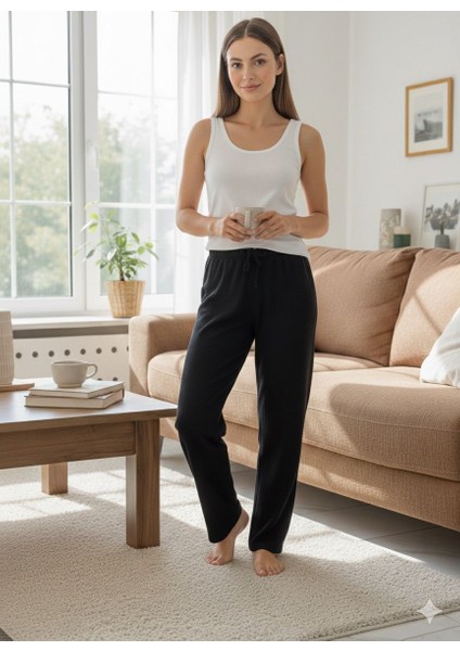 Kadın Fittilli Interlok Pijama Altı