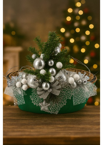 Lüks Büyük Yılbaşı Çam Süslü Sepet Noel Sepeti Yılbaşı Sepeti Hediye Sepeti 45 cm fiyatları