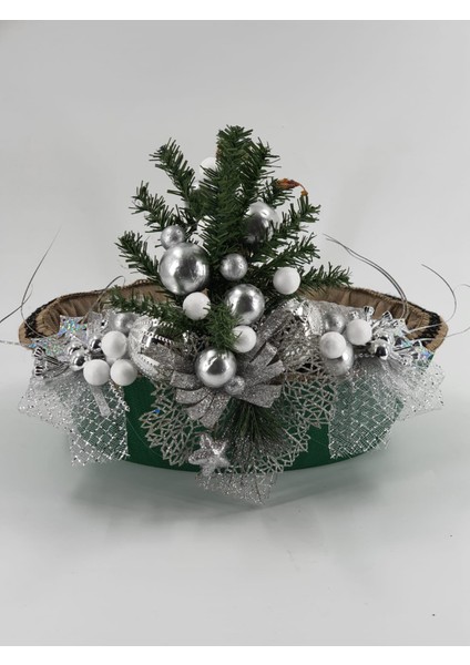 Lüks Büyük Yılbaşı Çam Süslü Sepet Noel Sepeti Yılbaşı Sepeti Hediye Sepeti 45 cm modelleri