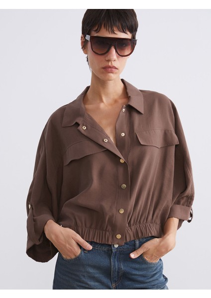 Yeni Sezon Modal Karışımlı Oversize Kadın Gömlek
