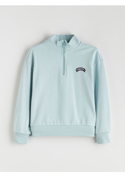 Yeni Sezon Dik Yaka Kız Çocuk Sweatshirt