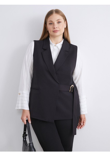 Yeni Sezon Kruvaze Yaka Kadın Klasik Yelek
