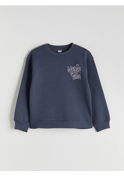 Yeni Sezon Bisiklet Yaka Kız Çocuk Sweatshirt 2'li indirimleri