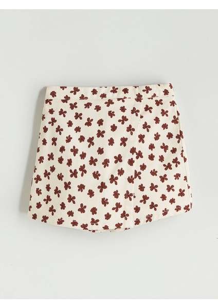 Yeni Sezon Çiçekli Kız Çocuk Şort Etek ve Külotlu Çorap 2'li fiyatları