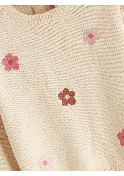 Yeni Sezon Bisiklet Yaka Çiçekli Kız Çocuk Triko Kazak fiyatları