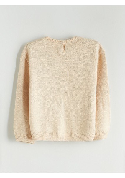 Yeni Sezon Bisiklet Yaka Çiçekli Kız Çocuk Triko Kazak modelleri