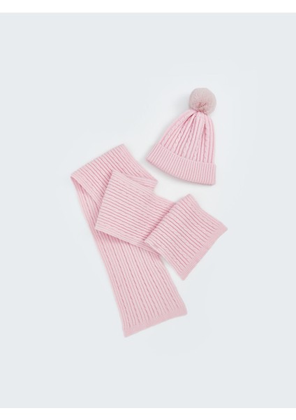 Yeni Sezon Ponpon Detaylı Kız Çocuk Atkı ve Bere Takım