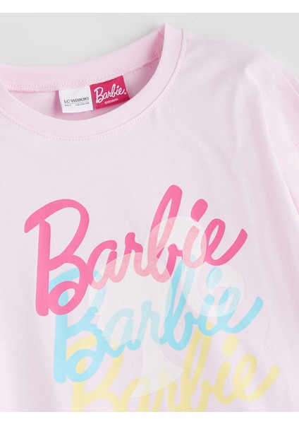 Yeni Sezon Bisiklet Yaka Barbie Baskılı Kız Çocuk Pijama Üst fiyatları