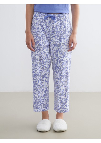 Yeni Sezon Beli Lastikli Desenli Kadın Kapri Pijama Altı fiyatları