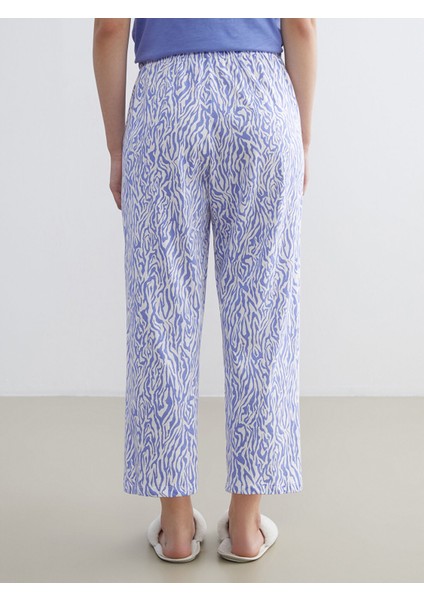 Yeni Sezon Beli Lastikli Desenli Kadın Kapri Pijama Altı fırsatları
