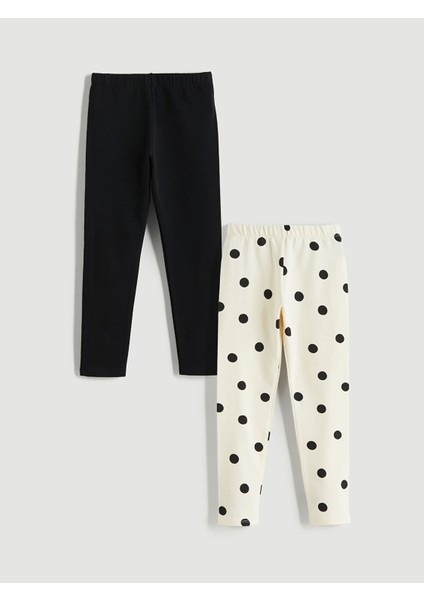 Yeni Sezon Beli Lastikli Kız Çocuk Tayt 2'li