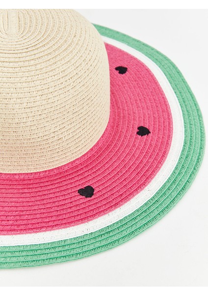 Yeni Sezon Karpuz Desenli Kız Çocuk Hasır Fötr Şapka fiyatları