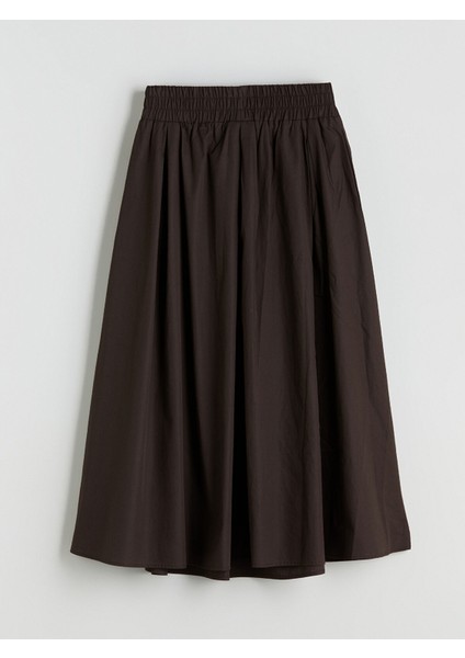 Yeni Sezon Beli Lastikli Poplin Kloş Etek indirimleri