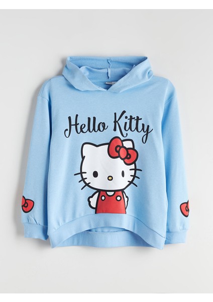 Yeni Sezon Kapüşonlu Hello Kitty Baskılı Kız Çocuk Sweatshirt modelleri
