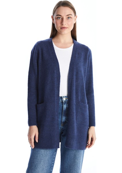 Yeni Sezon Şal Yaka Düz Uzun Kollu Kadın Triko Hırka