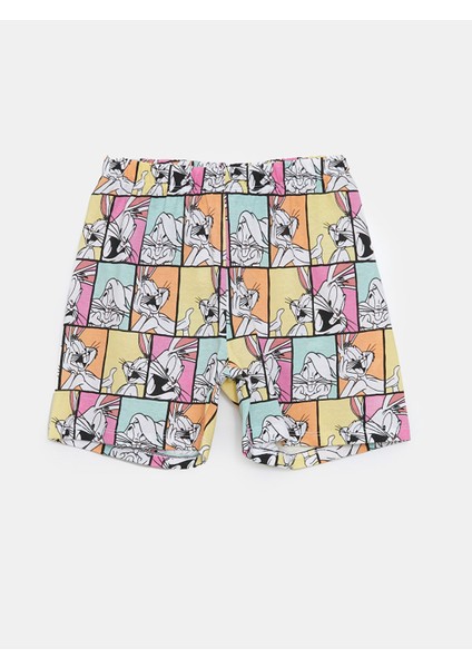 Yeni Sezon Beli Lastikli Bugs Bunny Baskılı Kız Çocuk Pijama Şort
