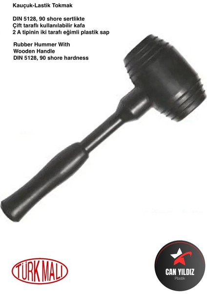 Lastik Kauçuk 50 mm Tokmak Çekiç 320 gr 25 cm