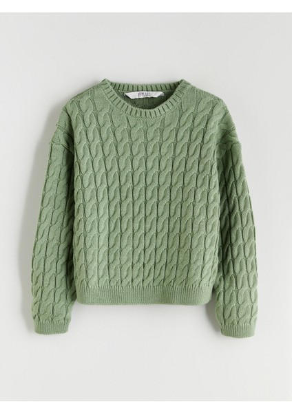 Yeni Sezon Bisiklet Yaka Kız Çocuk Triko Kazak