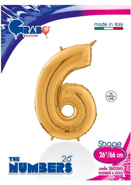 6 Rakam Supertrend Altın Folyo Balon 26"