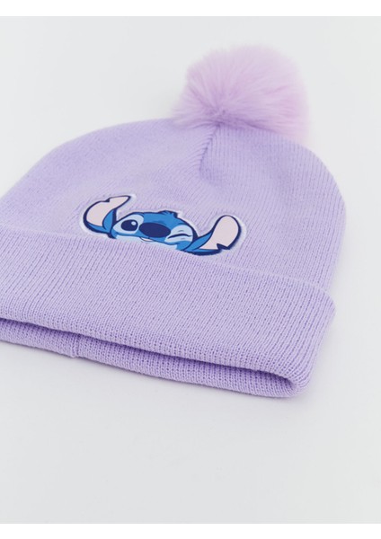 Yeni Sezon Stitch Nakışlı Kız Çocuk Bere ve Atkı Seti modelleri