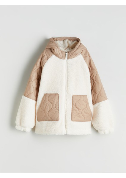 Yeni Sezon Kapüşonlu Kız Çocuk Pelüş Mont