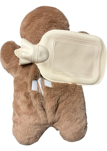 Kurabiye Adam Sıcak Su Torbası 600ML, Peluş Sıcak Su Torbası Gingerbread Yumuşak Hediyelik