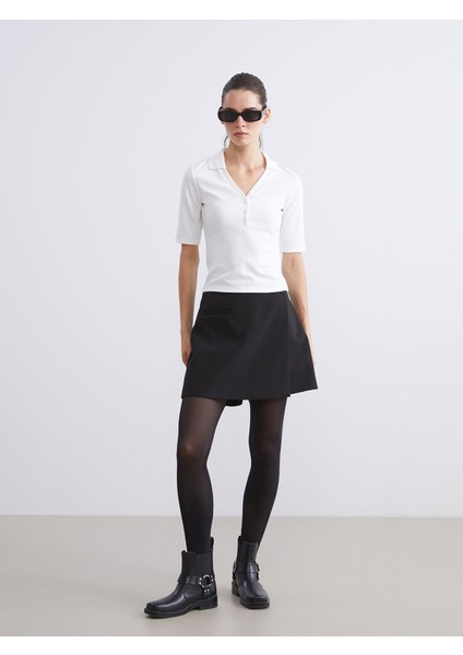 Yeni Sezon Polo Yaka Fitilli Kadın Tişört fiyatları