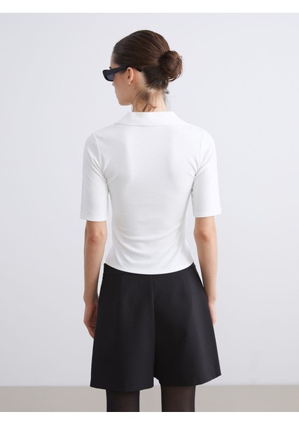 Yeni Sezon Polo Yaka Fitilli Kadın Tişört fırsatları