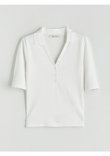 Yeni Sezon Polo Yaka Fitilli Kadın Tişört indirimleri