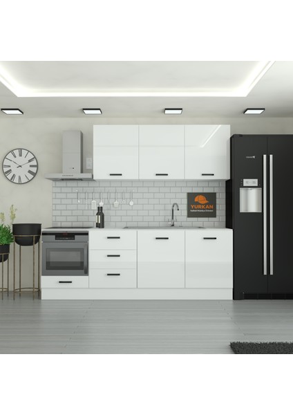 240 cm Mutfak Dolabı Mdf Kapak Tezgah Dahil YRKN240 97