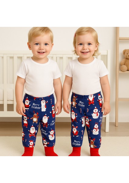 Bebek Patikli Pantolon Kendinden Çoraplı Alt Pijama 2 Adet modelleri