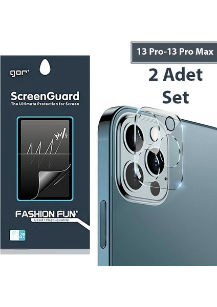 Gor Iphone 13 Pro 13 Pro Max 3D Tempered Cam Kamera Koruyucu 2ADET SET-(5775) - NTR6043-1610