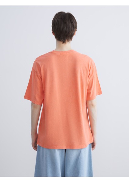 Yeni Sezon Bisiklet Yaka Baskılı Oversize Kadın Tişört fırsatları