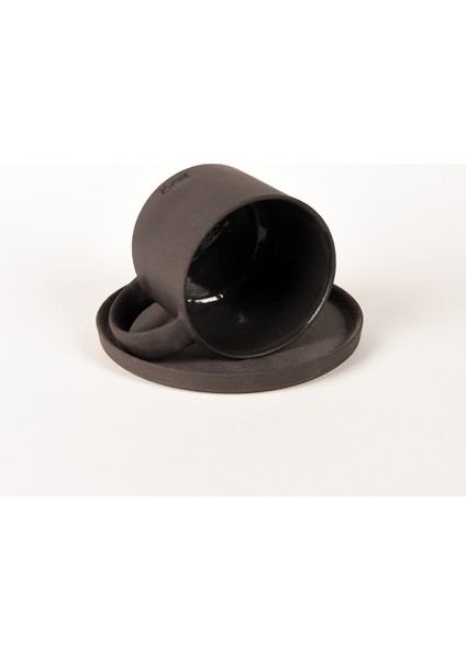 Pebble Siyah Duble Türk Kahvesi Fincanı ve Tabağı – 130 ml Stoneware – 1 Adet fiyatları